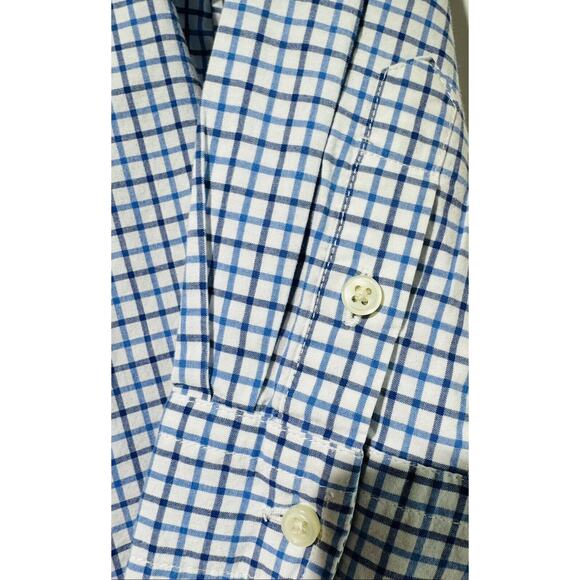 Ralph Lauren Button Down Classic Preppy Natural Stretch Boys Size 5 Blue Plaid - Picture 8 of 9